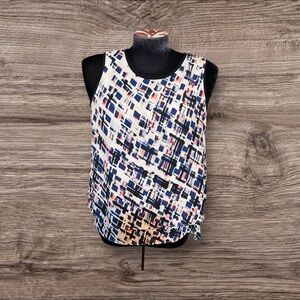 White House Black Market Sleeveless Geometric Top Size Small